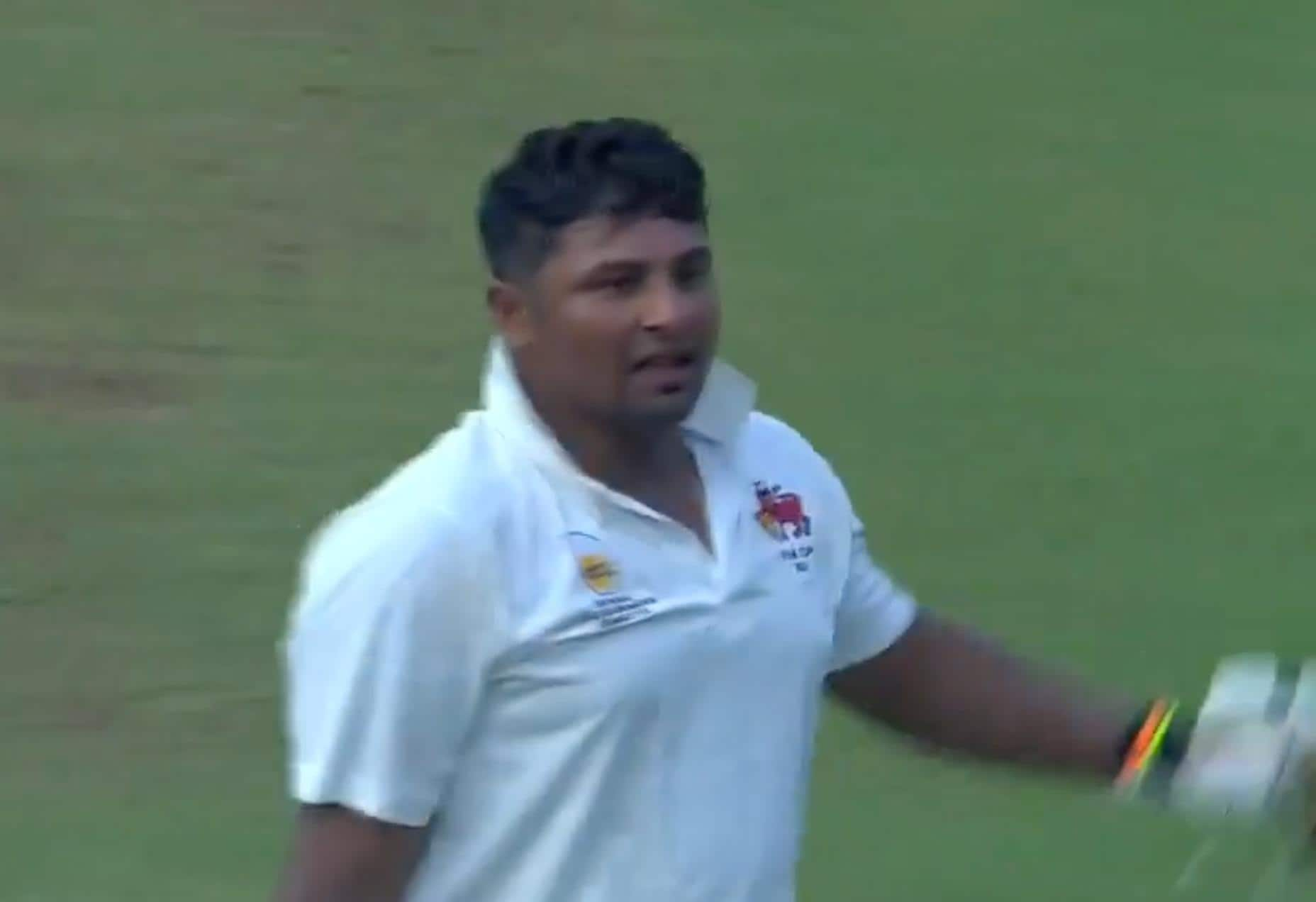 Sarfaraz Khan scored a double ton [Source: @BCCIdomestic/Screengrab]
